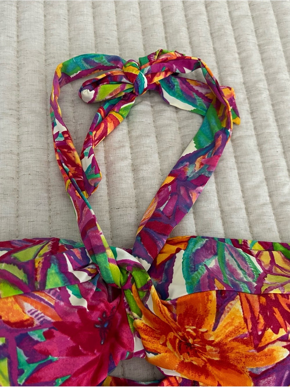 Ralph Lauren Multi Color Tropical Halter One-Piece Swimsuit - Picture 4 of 11